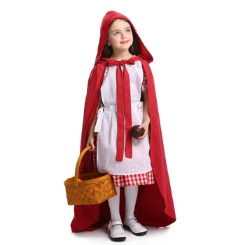 Платье для девочек на Октоберфест, костюм Красной Шапочки, плащ, наряд для косплея, Карнавал, Хэллоуин, нарядное праздничное платье