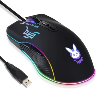 Проводная игровая мышь с регулируемой RGB подсветкой 7200 точек на дюйм, эргономичная легкая компьютерная мышь для ПК, ноутбуков, геймеров, офиса