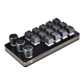 Программируемая клавиатура с 14 клавишами Многофункциональная механическая клавиатура USB Одной рукой Макромеханическая клавиатура с 3 ручками