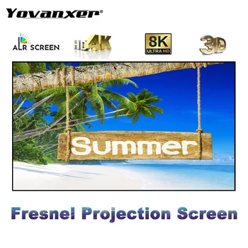 Проекционный экран Yovanxer Fresnel 72-120 дюймов ALR с антисветовой фиксированной рамкой Лучше всего подходит для обычного проектора CLR 8K 4K HD