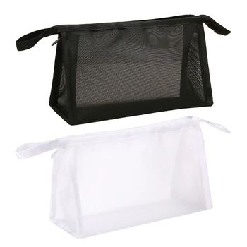 Прозрачная сетчатая сумка для карандашей, переносная сумка-держатель для карандашей для учащихся школы