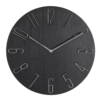 Простые Настенные часы 12-Дюймовые Домашние Настенные Часы Для Гостиной, Модные Настенные Часы Для Спальни-Черный
