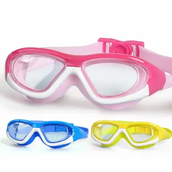 Профессиональные плавательные очки, детские очки для плавания с затычками для ушей, противотуманные, УФ-силиконовые Водонепроницаемые очки для плавания для детей