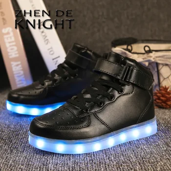 Размер 25-46, обувь со светодиодной подсветкой, светящиеся светодиодные тапочки для детей и взрослых, женские кроссовки для мальчиков и девочек, светящиеся кроссовки