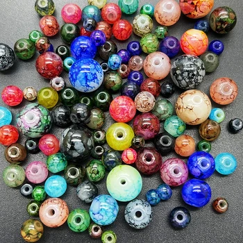 Разноцветные стеклянные бусины на выбор разных размеров Аксессуары для изготовления ювелирных изделий ручной работы своими руками