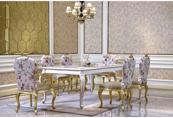 Ресторанная мебель Итальянская Французская европейская ретро легкая роскошь длинный стол из белого массива дерева длиной 1,8 метра 2 метра