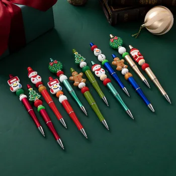 Рождественская Ручка из бисера, креативные Милые канцелярские принадлежности 