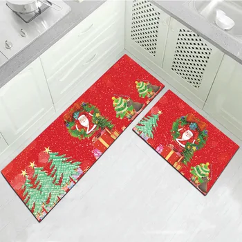 Рождественский кухонный ковер на пол, Длинный туалет для прихожей, коврик для входной двери, Впитывающие нескользящие коврики, коврик для гостиной, спальни.