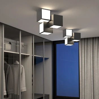 Свет в проходе, Свет в коридоре, Современный минималистский Свет в спальне, Минималистская лампа для кабинета, Креативное сочетание Кубического потолочного освещения.