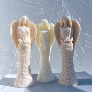 Силиконовая форма для статуи Матери, Скульптура Леди-Ангела, форма для свечи из соевого воска, фигурка Греческой женщины для домашнего декора