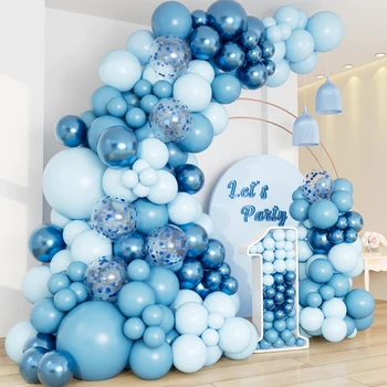 Синие Воздушные шары, Набор для Гирлянды и Арки, Декор для вечеринки по случаю Дня рождения, Принадлежности для вечеринки по случаю Дня рождения для детей, Декор для Душа Ребенка, Латексный Воздушный шар