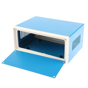 Синяя распределительная коробка Металлический прямоугольный корпус для электронного проекта DIY Профилактическая коробка Корпус питания Устойчивый к коррозии прочный