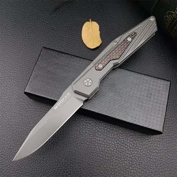 Складной карманный нож Boker AU / TO Tactical EDC С серой титановой ручкой и лезвием 8Cr13MoV для выживания на природе, охоты, флиппер-нож для выживания
