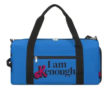Спортивные сумки I Am Kenough, черная большая спортивная сумка с буквенным принтом, уличная мужская дизайнерская сумка для путешествий, новинка, сумка для фитнеса