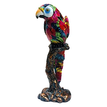 Статуэтка попугая из смолы в европейском стиле Для украшения столешницы, аксессуары, подарочные принадлежности для домашнего офиса, ландшафтный декор, Долговечный