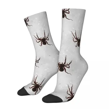 Счастливые мужские носки SNOWWALKER Винтажная паутина с животными в стиле хип-хоп, бесшовные носки для экипажа, подарочный рисунок с принтом