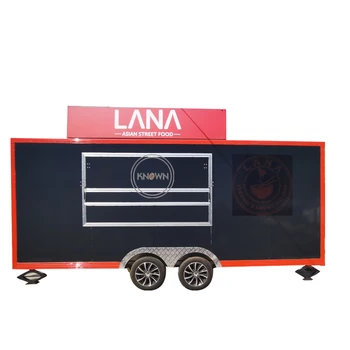Трейлер для общественного питания с полностью оборудованной по стандартам США передвижной кухонной тележкой, Уличный грузовик для пиццы