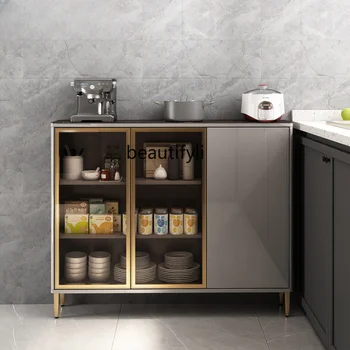 Ультратонкий буфет, Современный минималистичный шкаф для гостиной, Светлая Роскошная каменная плита, кухня, столовая, Шкафчик