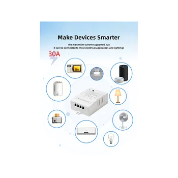 Умный переключатель Wi-Fi Tuya DIY Таймер переменного тока 85-265 В Беспроводной контроллер Wi-Fi 30A Монитор мощности кВт*ч для Alexa Google Home