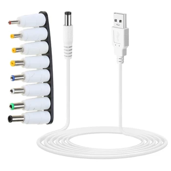 Универсальный комплект зарядных кабелей от USB до DC5V с 8 сменными штекерами Прямая поставка