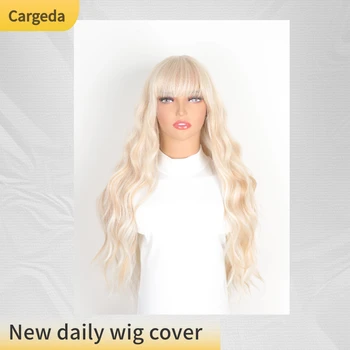 Универсальный синтетический парик из высокотемпературного шелка, длинные волнистые волосы бледно-золотистого цвета в европейском и американском стиле, женский длинный парик в стиле аниме