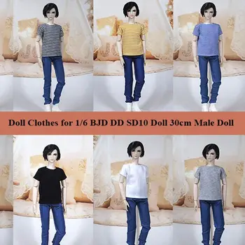 Хлопковые аксессуары BJDDDSD10 для куклы 1/6, модная мужская футболка, кукольная одежда, детские игрушки своими руками, мужская одежда