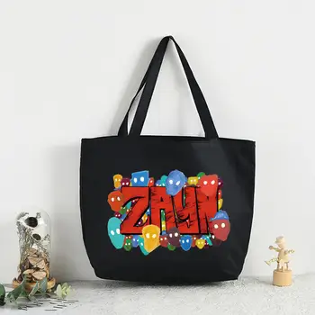 Холщовая сумка с графическим рисунком Зейна Малика, женская сумка Harajuku, забавная Эко-сумка для покупок большой емкости