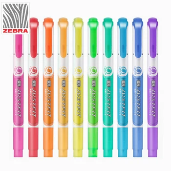 Японская двуглавая флуоресцентная ручка Zebra WKT17, набор цветной маркировки для ключевых студентов с мягким перламутровым маркером